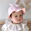 Heart Print Infant Bucket Hat Bow Toddle Fisherman Hat Sweet Baby Sun Hat  Girls