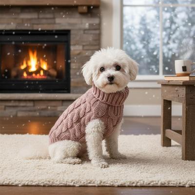 Puppy Dog Sweaters for Small Medium Dogs Cats Clothes Winter Warm Pet Turtleneck Chihuahua Vest Soft Yorkie Coat Teddy Jacket