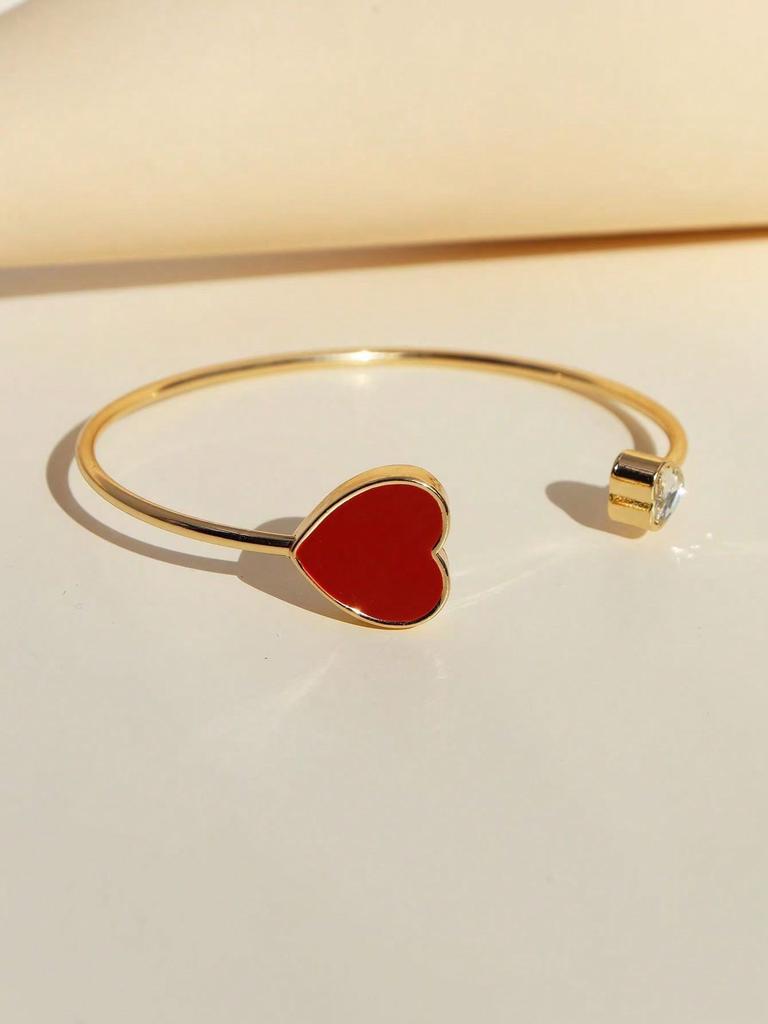 Bracelet Femme Simple Cœur Ouvert avec Taille Réglable, Convient pour le Port Quotidien et les Vacances