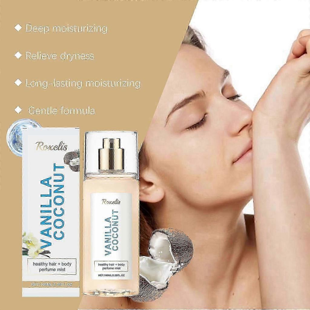Vanilla Coconut Body Perfume Spray, Long-lasting Fragrance, Exudes Unique Charm, Fresh, Romantic Portable Perfume