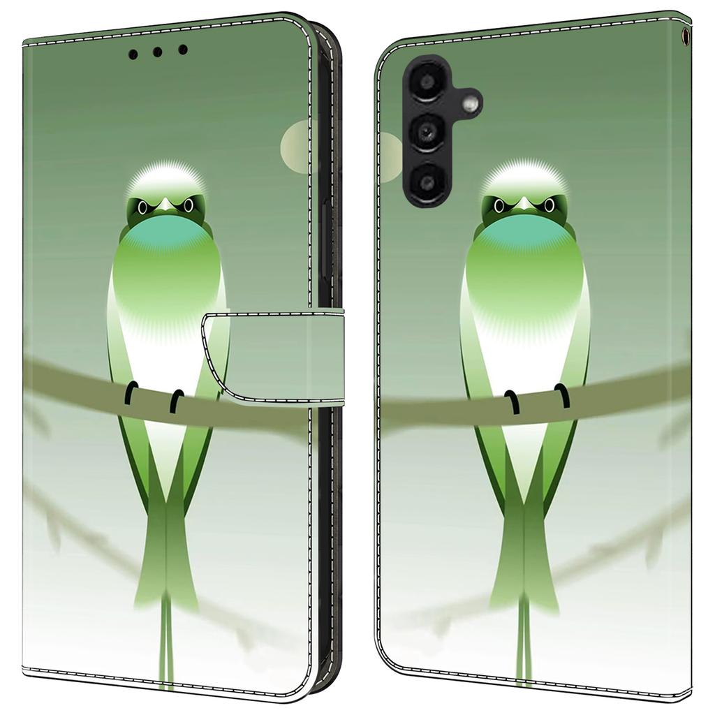 For Samsung Galaxy A24 4G (162.1 x 77.6 x 8.3mm) Case Pattern Print Leather Wallet Phone Cover