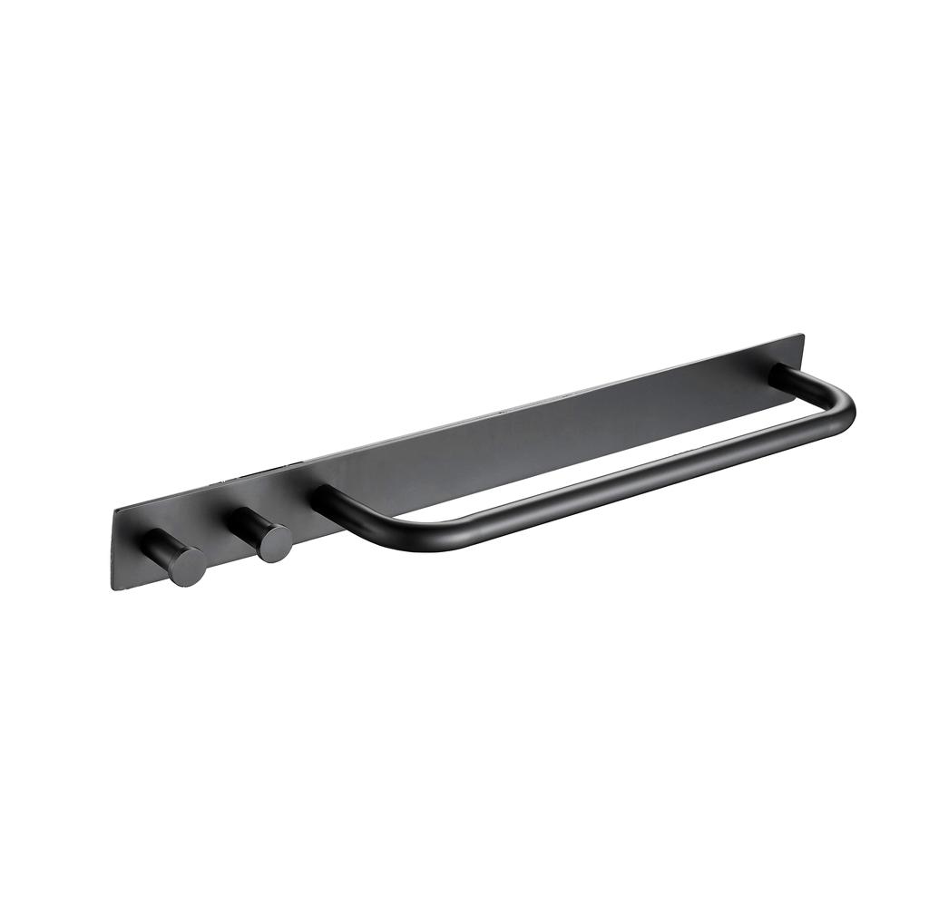 Promotion! Strong Viscosity Adhesive Towel Holder with Two Hooks Rustproof 304 Stainless Steel 3M01N