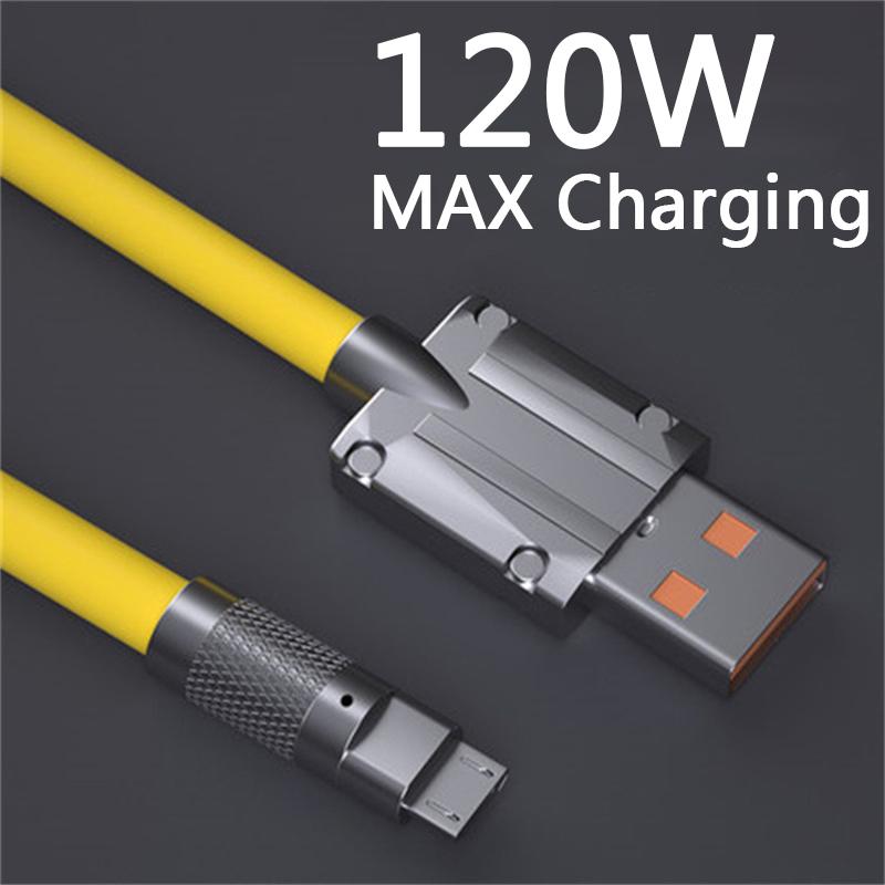120W 6A TypeC Super Fast Charge Liquid Silicone Cable Quick Charge USB Cable For Xiaomi Huawei Samsung Pixel USB Bold Data Line