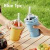 Portable Foldable Ice Hockey Cup, 2-in-1 Silicone Ice Cube Maker, Multifunctional Freezer Tray for Summer Drinks