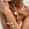 Ocean Wind Natural Shell Piece Flower Necklace Women'S Fashion Conch Scallop Shell Pendant Necklace