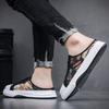 2025 Summer Canvas Sneaker Semi-Drag Men Casual Shoes Half Shoes For Men Loafer Mules Slipper Outdoor Backless Flats Man Slides