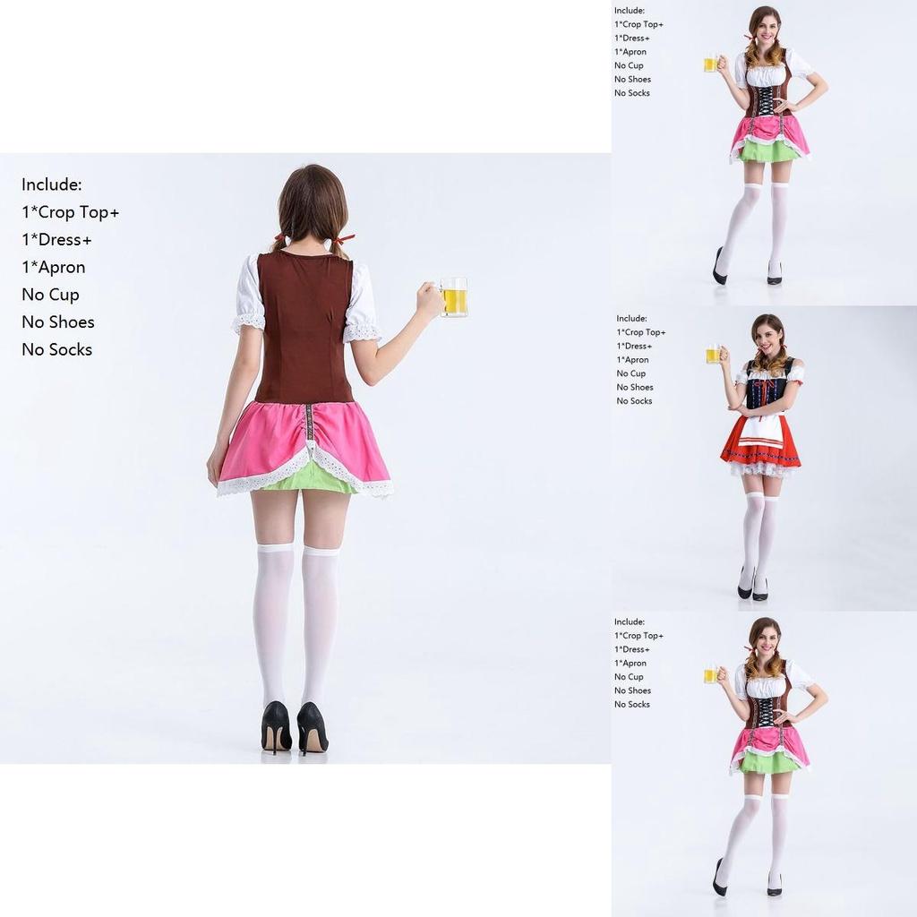 Elegant Women Oktoberfest Cosplay Costume German Beer Holiday Outfit Wench Dress
