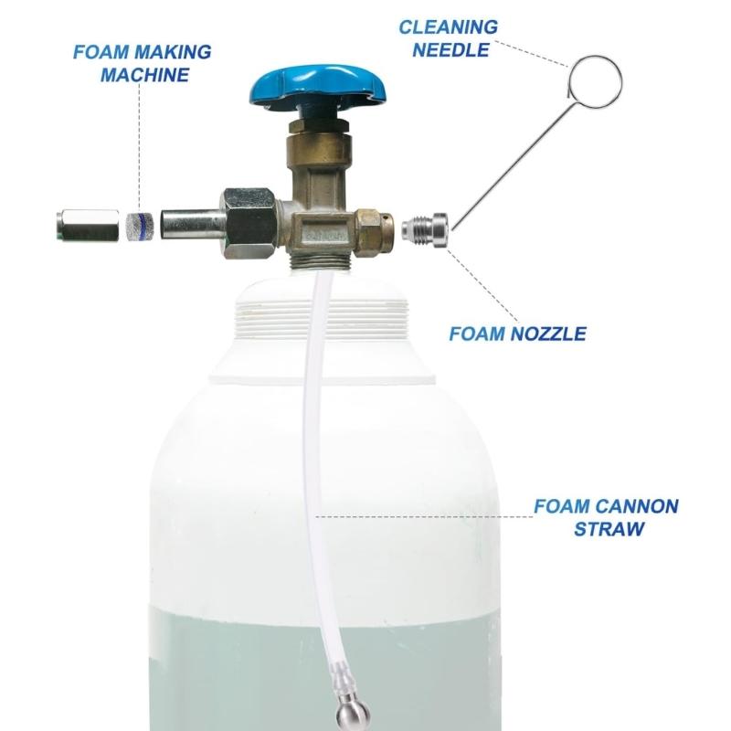 Foam Sprayer Orifice Set Sprayer Orifice Nozzle and Foam Maker Meshes Set Replacement Part with Cleaning Tool Straw Filter