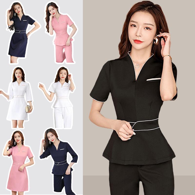 Damen Berufs-Salon- & Spa-Uniform: Kosmetikerin, Rezeption, Teehaus, Fußmassage, Schlankheitskleidung