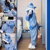 Kigurumi Roztomilý Žralok S Kapucí Korálový Fleece Pyžamo Dámské Noční Prádlo Párty Halloween Karneval