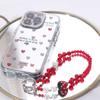 Short Bling Strawberry Phone Chain Anti-lost Pearl Mobile Phone Lanyard  Christmas Gifts