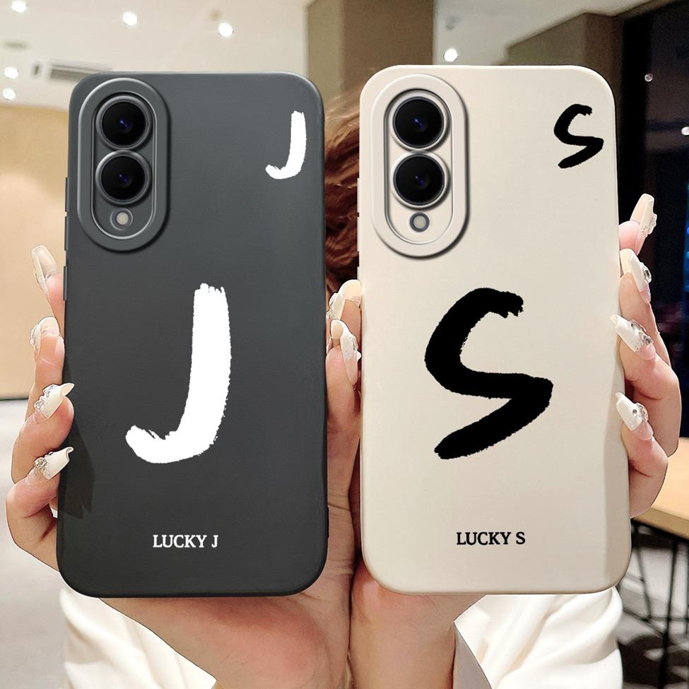 For Samsung Galaxy S25 Edge Case Cover Simple Fashion Letters Luxury Crown Flowers Painted Silicone Phone Case S937U S937B S9370