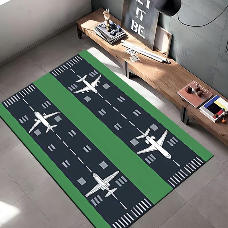 Airplane Runway Pattern Carpet Suitable As a Non-slip Mat for the Living Room or Bedroom Sofa