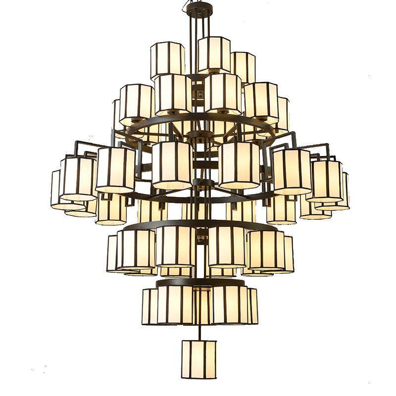 Chinese-Style Duplex High Ceiling Chandelier for Hotel Lobby or Villa