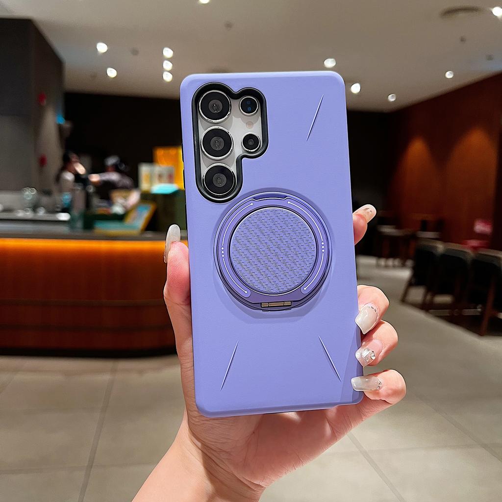 For Magsafe Rotating Fold Stand Phone Case For Samsung Galaxy S25 Edge S23 S24 FE Plus S22 Ultra Dual Layer Magnetic Armor Cover