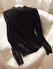 Women's Seamless Pure Wool Semi-High Neck Slimming Sweater - Autumn/Winter Base Layer