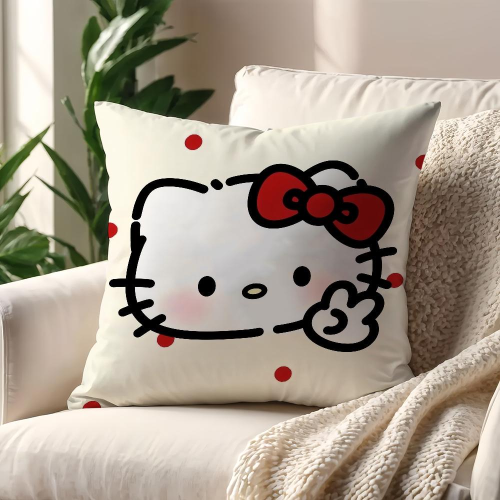 Kawaii H-Hello K-Kitty Cushion Cover For Pillow Printing Sofa Decoration Home Car Room Coffee Shop Office Nordic Simplicity