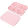 Ensemble de assiettes en silicone rose facile à nettoyer pour tout-petits 1 jeu