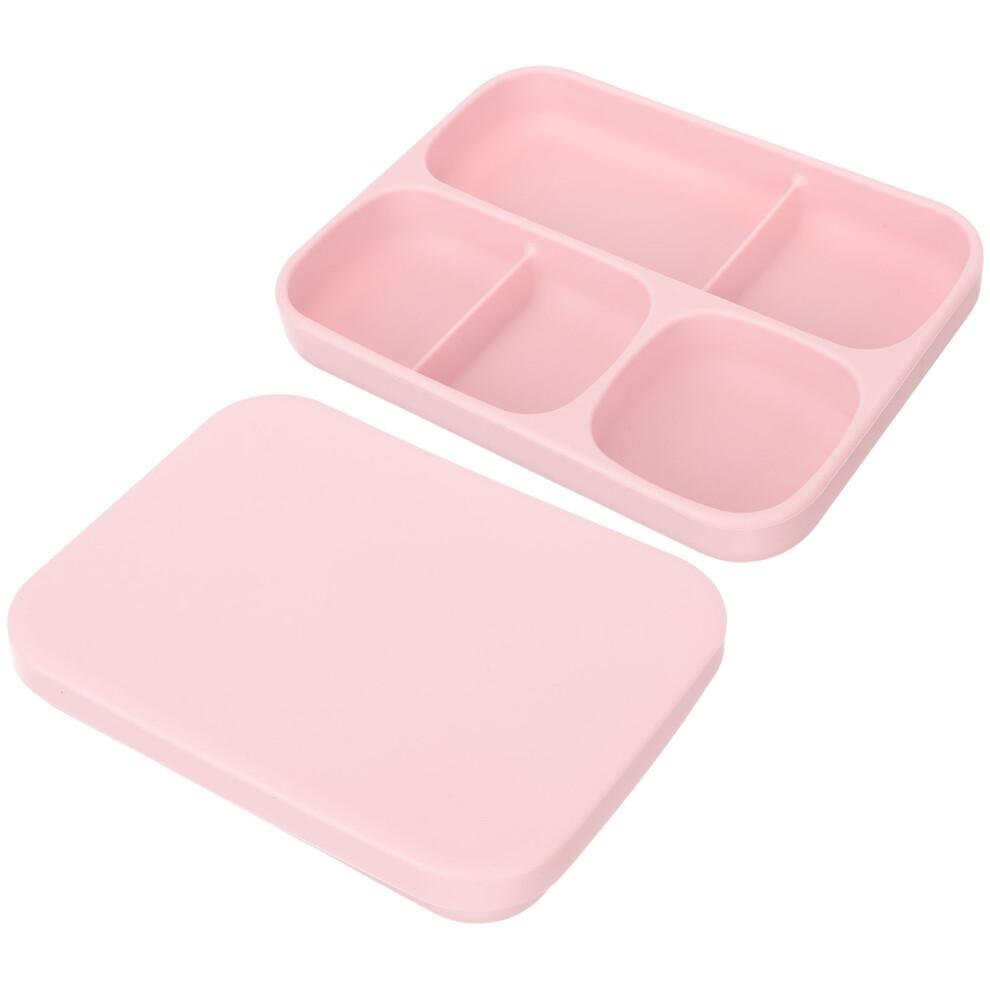 Ensemble de assiettes en silicone rose facile à nettoyer pour tout-petits 1 jeu