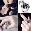 Gothic Women's Rose Flower Vine Alloy Enamel Finger Ring Cosplay Jewelry Gift