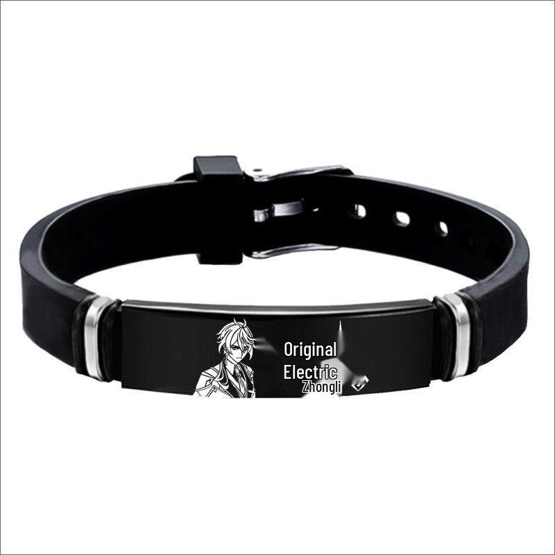 Genshin Impact Kamisato Ayaka Stainless Steel & Walnut Bracelet