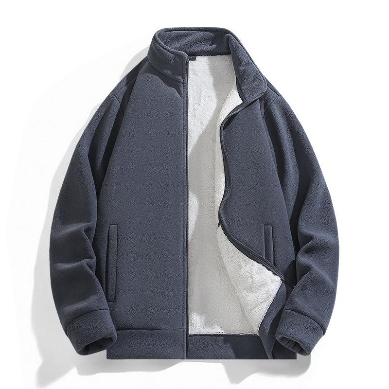 Autumn and Winter Europe and The United States Outdoor Sports Fleece Men's and Women's Hoodie with Fleece and Fleece Thick Fleece Couple Coat