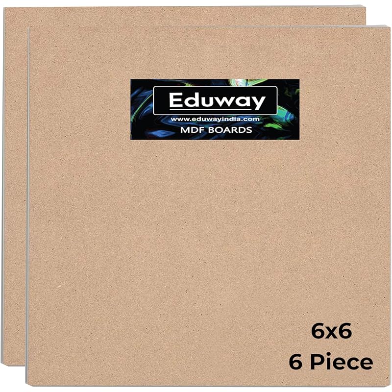 Eduway A2 Mdf Board Board Wood Sheet For Craft Art - 6X6 Inch, 4Mm Thick, Pack Of 2 - Premium Pine Cardboard For Artists 2 коричневый