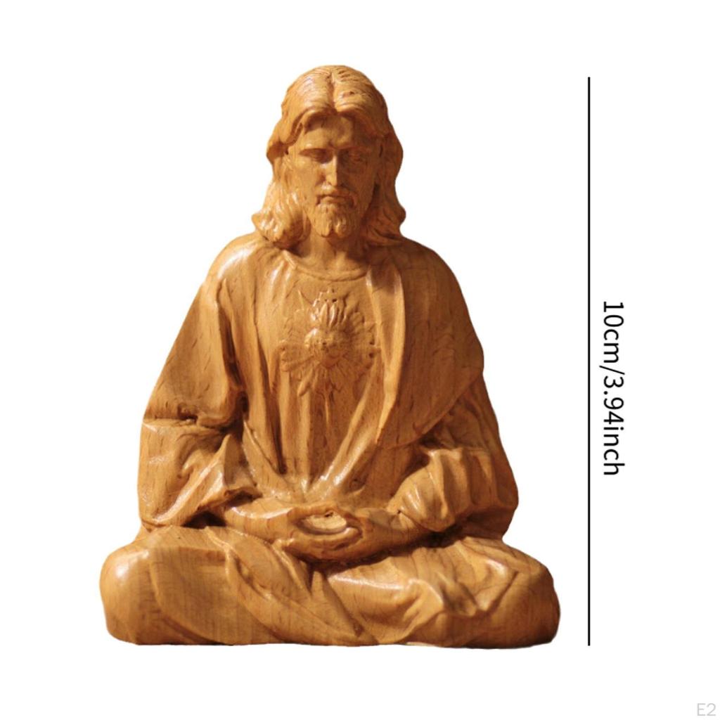 Katolsk Figur Heliga Hjärtat av Jesus Staty Samlarobjekt Kristusfigur för Kontor