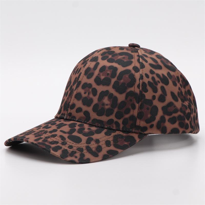 Unisex European American Fashion Leopard Print Baseball Cap Curved Brim Dad Hat Adjustable Snapback For Men And Women