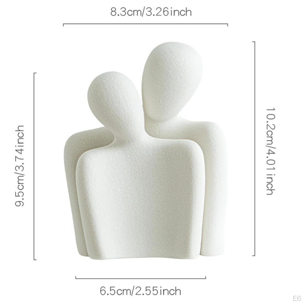 Abstract Embracing Couple Statue Ceramic Figurine Home Decor, Table Ornament, for Housewarming Party