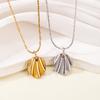 Personalized Fashion Stainless Steel Shell Pendant Necklace - Women's Versatile Titanium Steel Jewelry