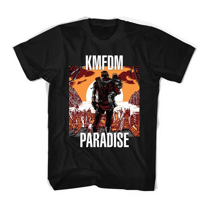 KMFDM Band Industrial Metal Rock Vintage High Street Loose American Casual Cotton Men's and Women's T-Shirts Short Sleeves
