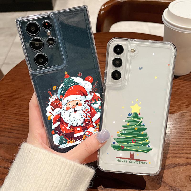 Santa Claus Printing Case For Samsung Galaxy S25 S24 S22 Ultra S23 S24 FE A17 A56 A16 A36 A26 A55 A15 A25 A54 5G Clear Soft TPU Phone Cover