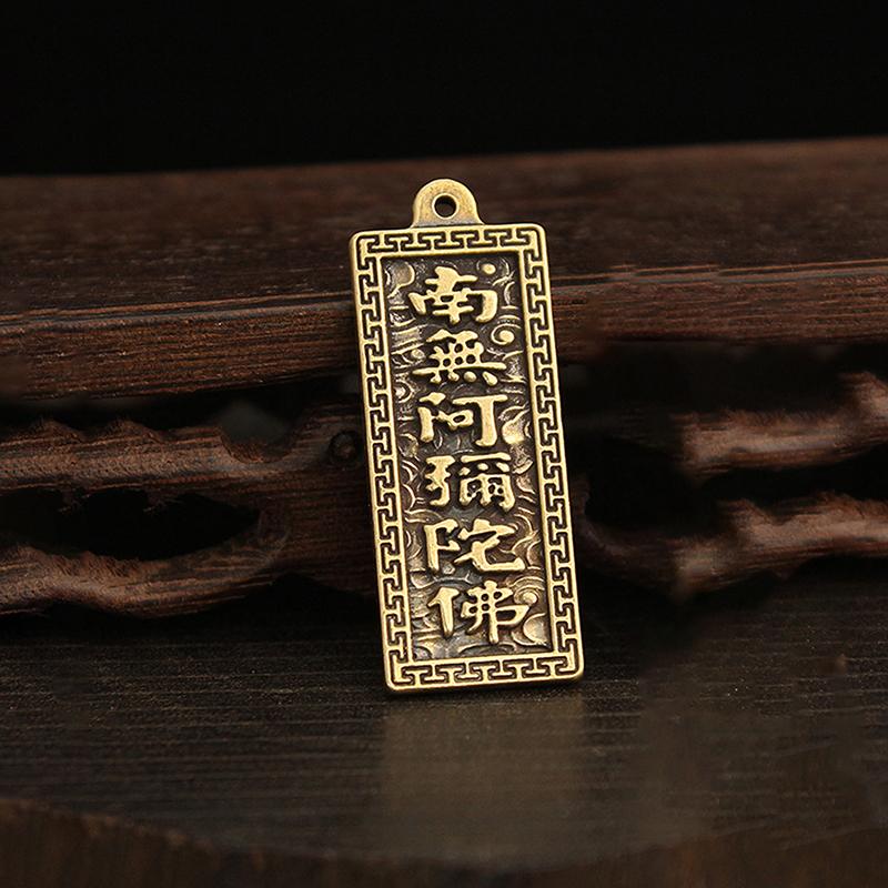 1 Stück Messing Amitabha Buddha Anhänger Auto Schlüsselanhänger Anhänger Halskette Anhänger