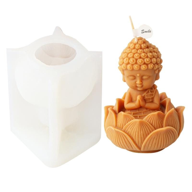 Ljusform 3D Bodhisattva Figur Gips Cement Hartsform DIY Festival Ljus Vax Hantverk Tillverkning Buddhism Dekoration