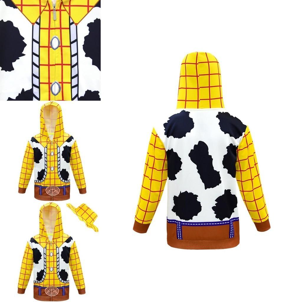 Woody Reißverschluss-Hoodie Sweatshirt Weiches Auffälliges Toy Story Kostüm Für Kinder