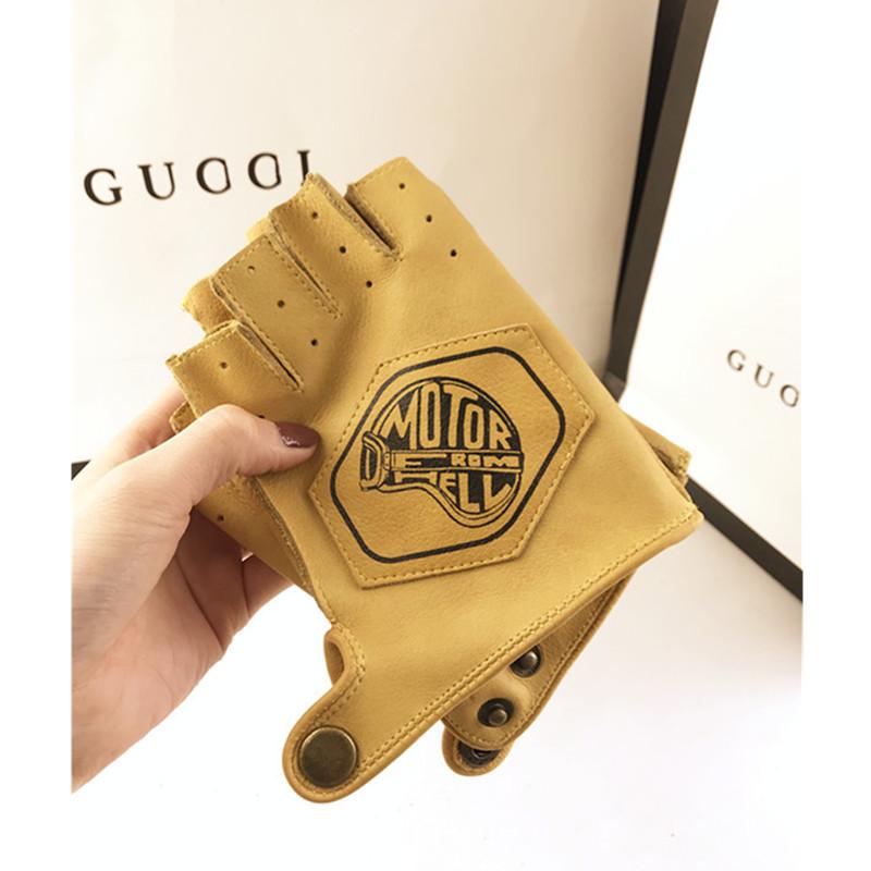 Men's & Women's Motorcycle Retro Fingerless Leather Riding Gloves