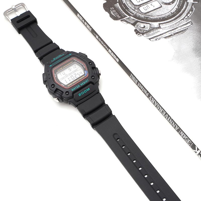 Resin Rubber Replacement Watch Band for Casio DW-290 DW-340 AD-300 Men Black Sport Waterproof Silicone Bracelet Strap 19mm