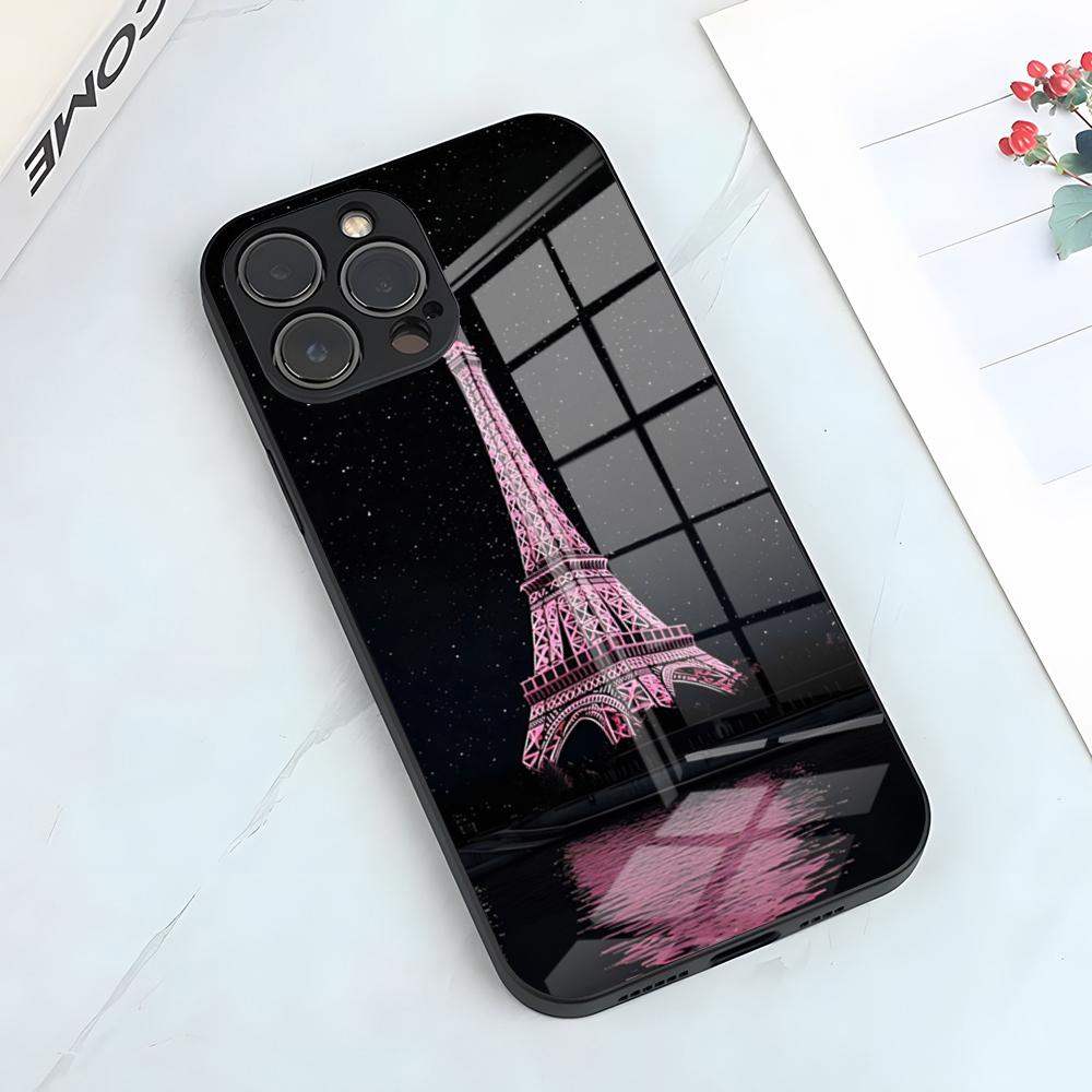 Eiffel Tower Paris Phone Case For IPhone 17 Pro Max 15 Pro 16 14 Plus 12 13 Mini 11 Pro Shockproof Glass Cover