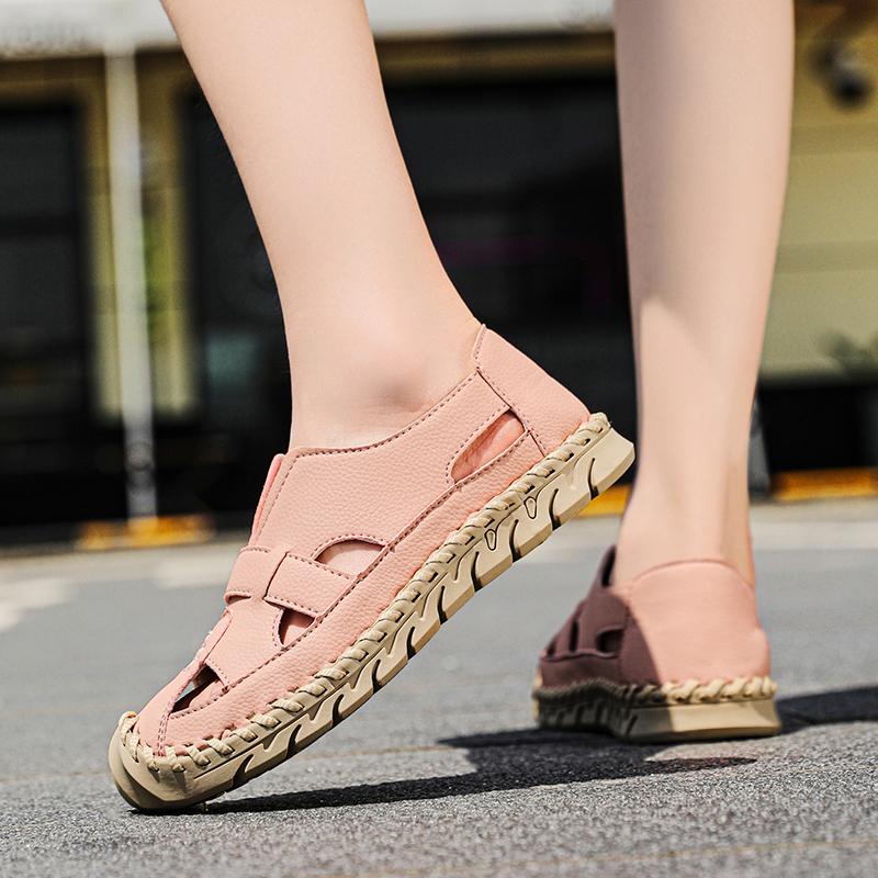Women's Sandals Summer Pink Mary Jane Men Beach Shoes Closed Toe Casual Walking Sandals Plus Size