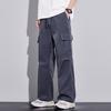 Tooling pants men's summer thin American trendy brand khaki functional loose straight ice silk casual pants