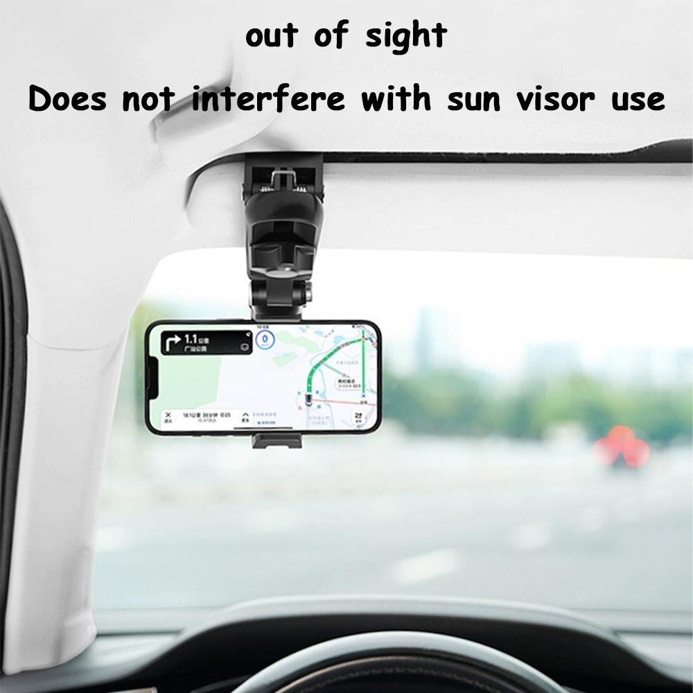 Multifunctional Car Sun Visor Phone Holder 360° Rotating Universal Cell Phone Support for iPhone Samsung Android