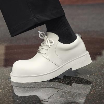 Derby Thick Soled Men's Shoes Trendy Minimalist Design Style Leisure Business Party Outdoor Daily Office Youth White Shoes