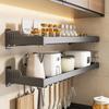 Punch-Free Kitchen Spice Rack: Wall-Mounted, Widened, Multifunctional Seasoning Storage Solution.