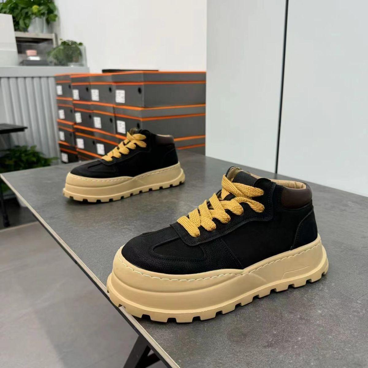 

Весна/Лето 2025 Мужские Стильные Ботинки Мартин на Высокой Подошве, Увеличивающие Рост - Повседневные, Универсальные, Теплые. 41 (Consider sizing up for wide feet)