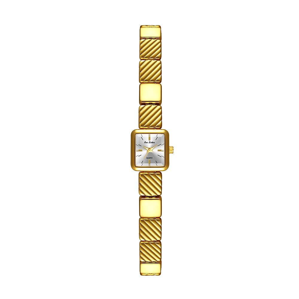 Luxury Golden Quartz Watch for Women High Quality Bracelet Square Dial Female Wristwatch Fashion Dress Gift