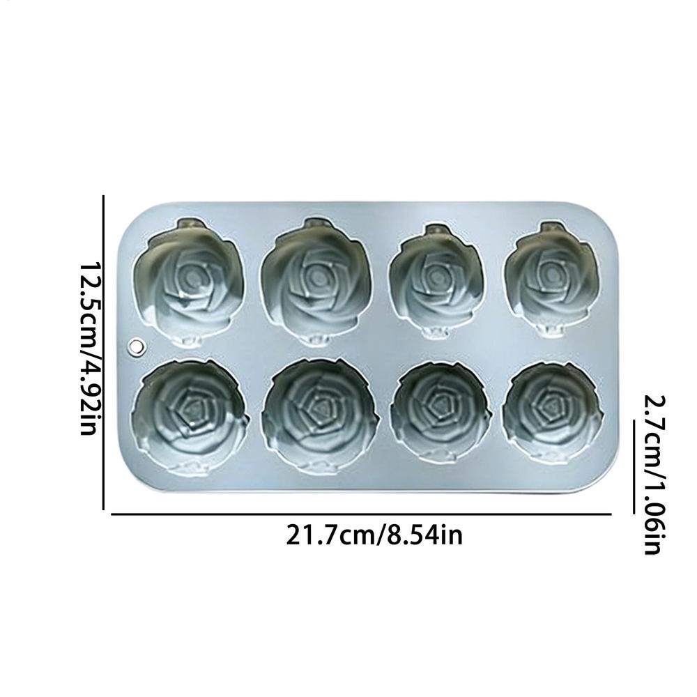 8 Holes Rose Flower Silicone Molds Handmade Soap Candle Silicone Mold DIY Cake Chocolate Baking Tools Ice Cubes Making Mould