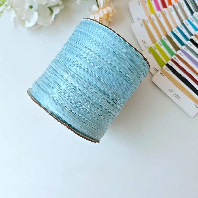 600M Raffia Strohgarn Häkelgarn für DIY Stricken Sommerstrohhut Handtaschen Kissen Handgeflochtenes Strohgarn