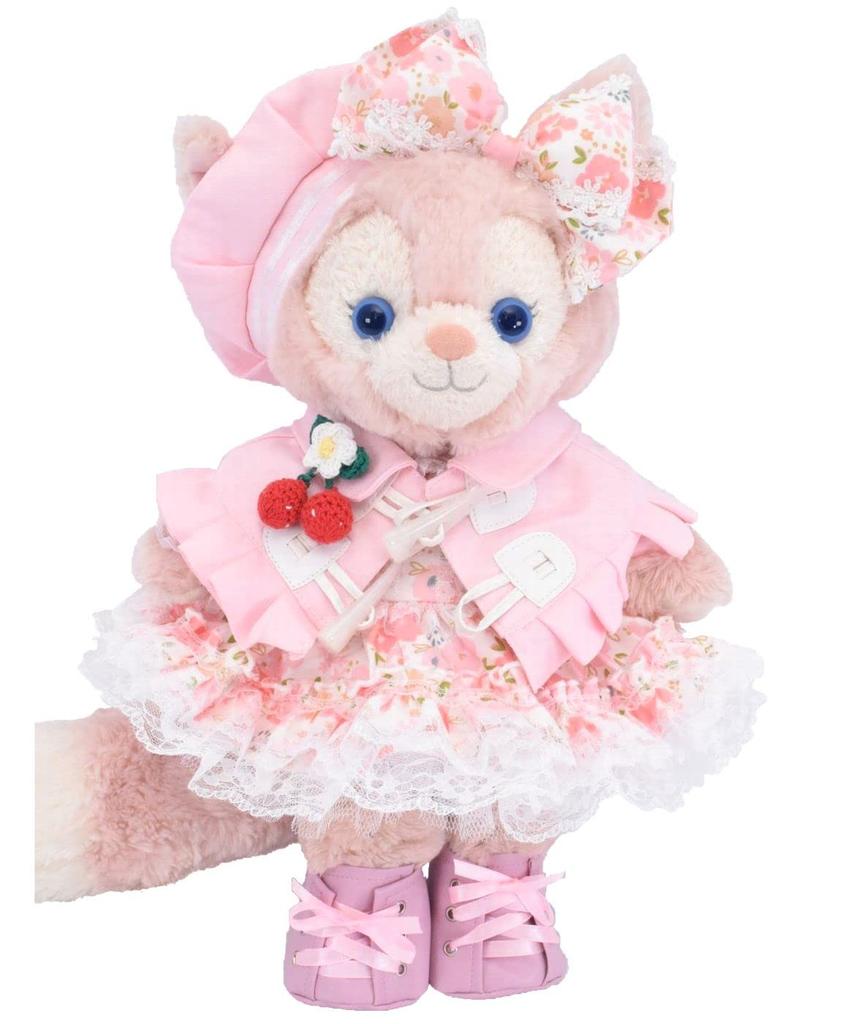 Teddy Bear Mail Order Alice Linabelle Dress-Up Costume with Duffle Cape and Floral Print Dress (Pink) (Size Small)