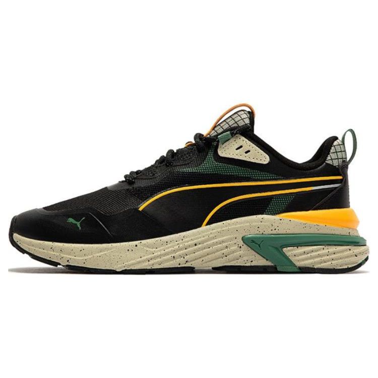Puma Supertec Open Road Fabric Synthetic Leather Retro Low-Top Lifestyle Sneakers Unisex sneakers Black Yellow 386482-01